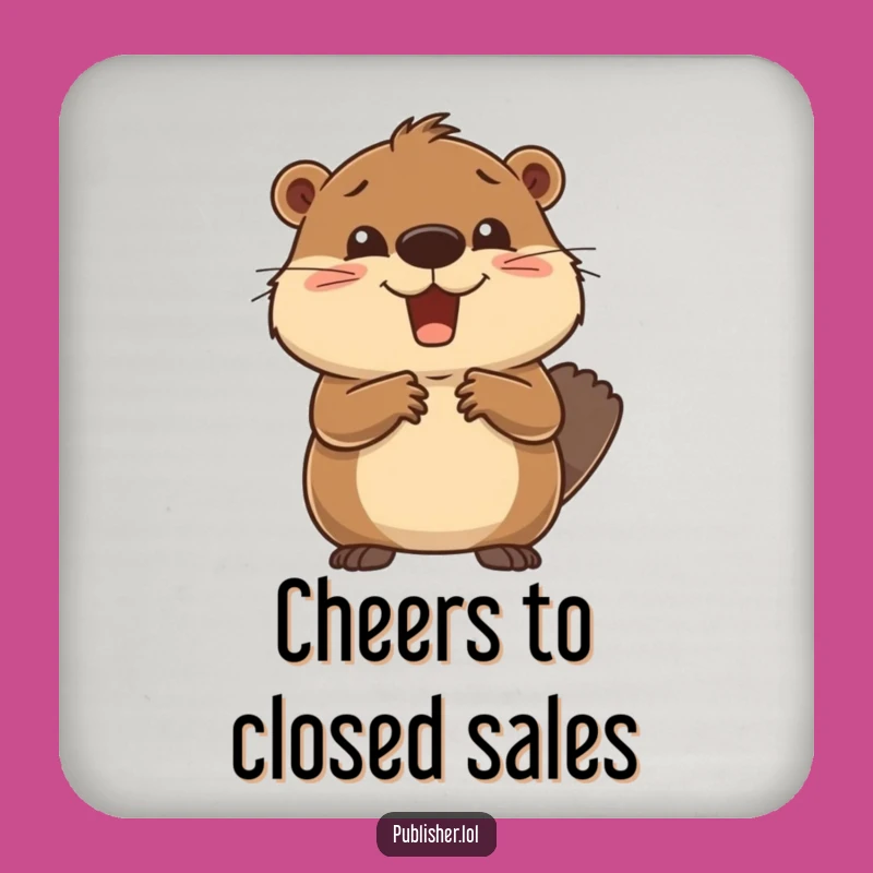 Funny Beaver Coaster Set - Protect Surfaces with Business Humor