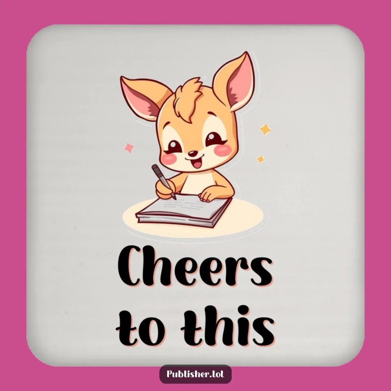 Funny Fawn Signing Document Coaster: Joyful Protection for Your Surfaces