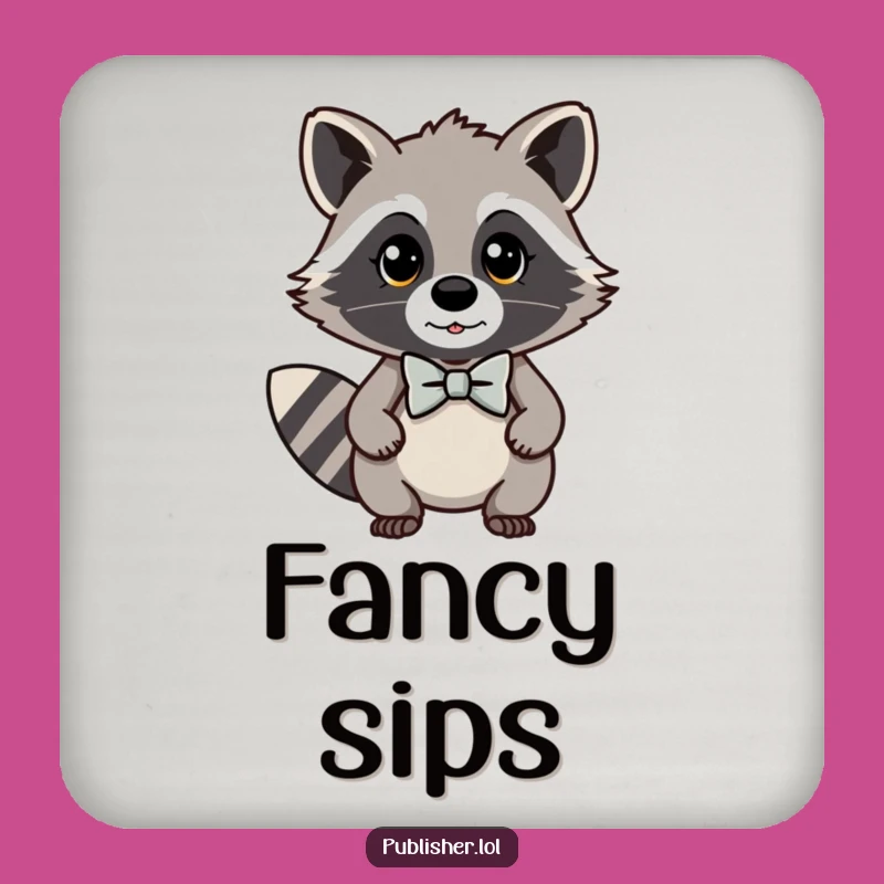 Funny Kawaii Raccoon Coaster: Dapper Protection for Your Surfaces