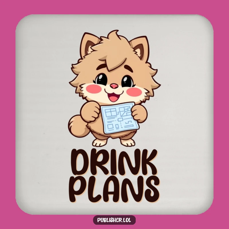 Funny Blueprint Project Coaster - Enthusiastic Character Protector, Perfect Funny Gift