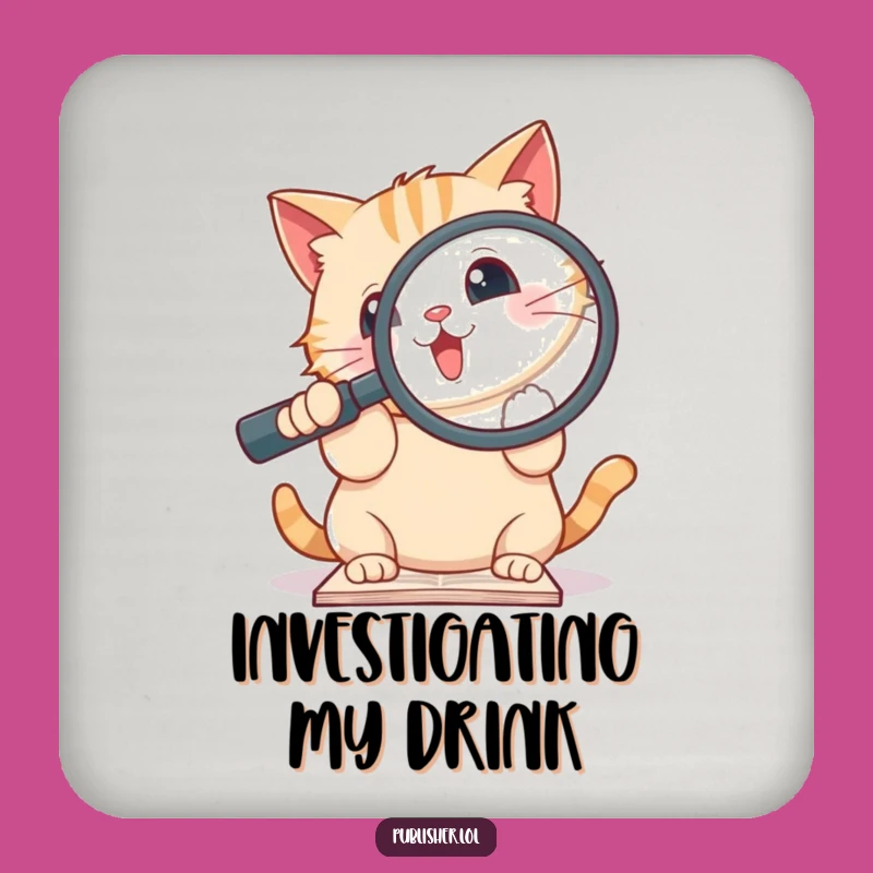Funny Cat Magnifying Coaster: Protect Surfaces with Feline Focus!