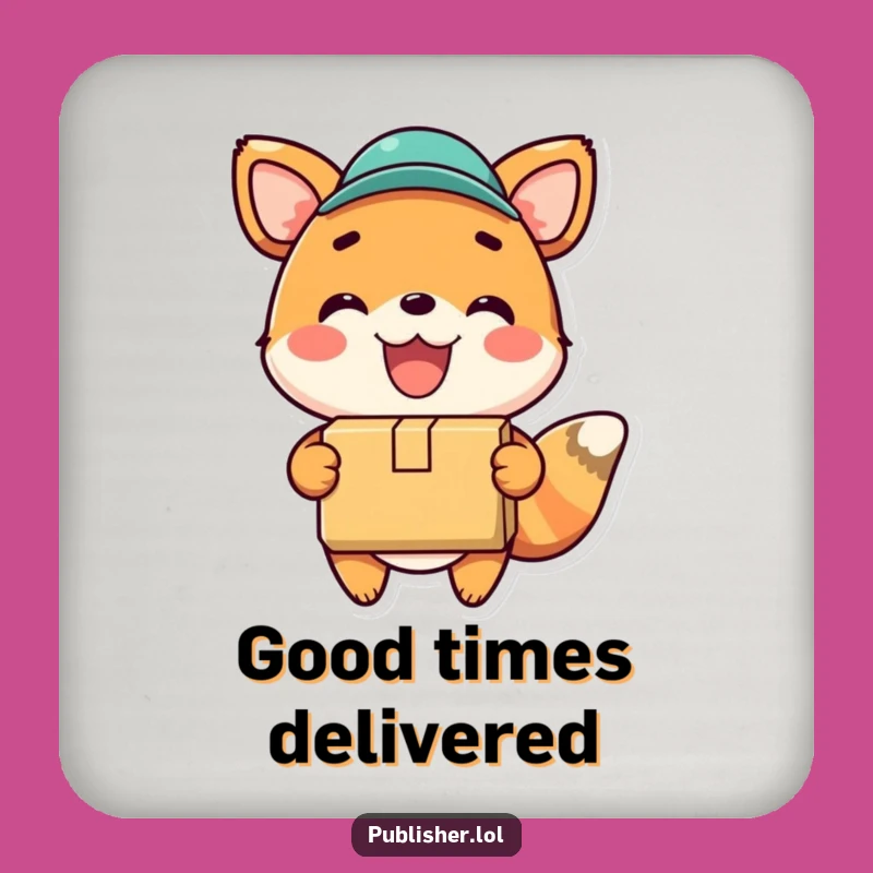 Funny Delivery Pal Coaster - Protect Surfaces with a Smile!