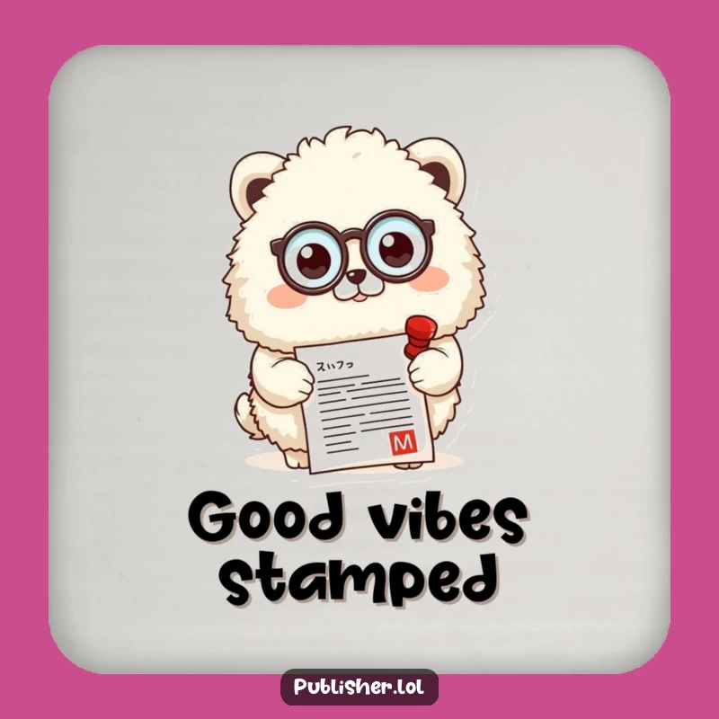 Funny Official Stamp Coaster - Approved Protection for Your Surfaces!