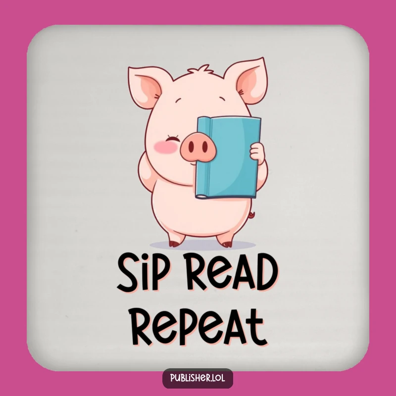 Funny Pig Author Drink Coaster: Protect Surfaces with Literary Charm and Humor