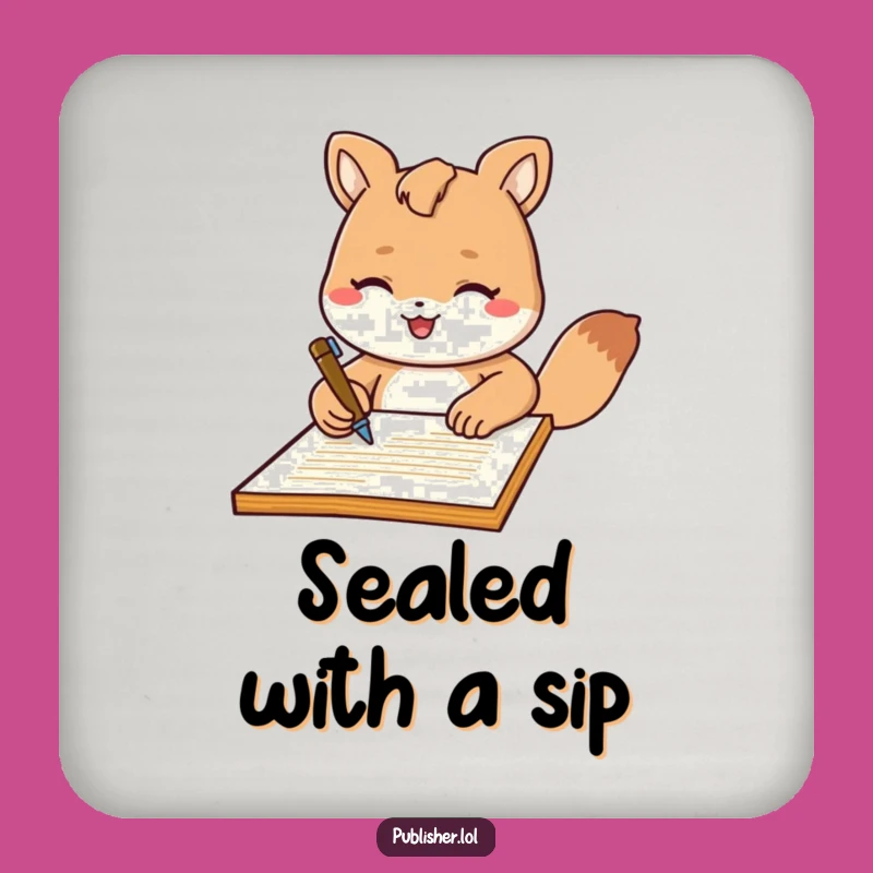 Funny Signing Document Coasters: Humorous Set for Professional Drink Protection