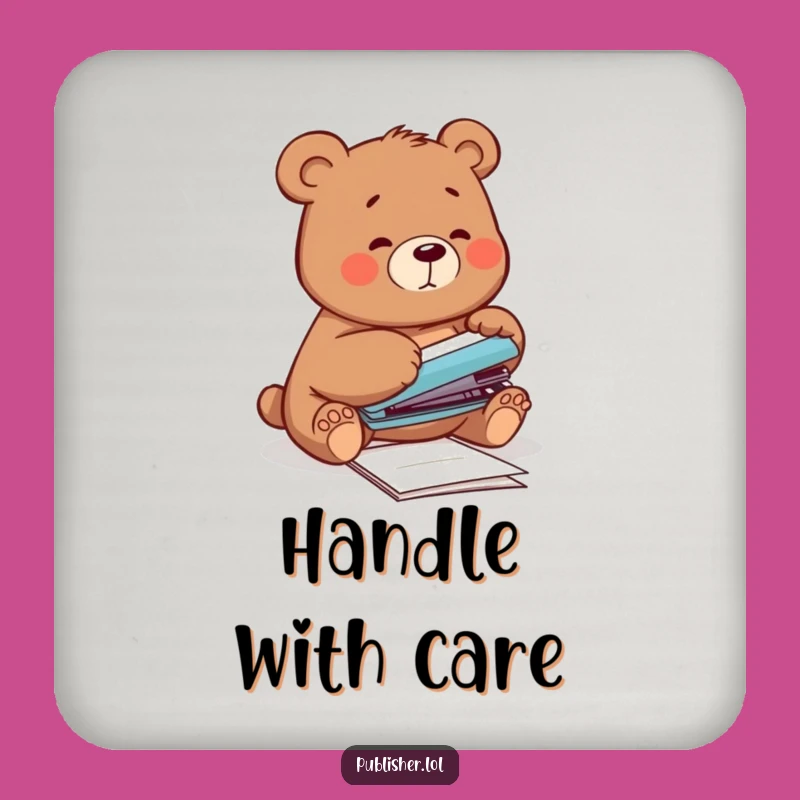 Funny Bear Coaster Set - Protect Surfaces with Clumsy Humor