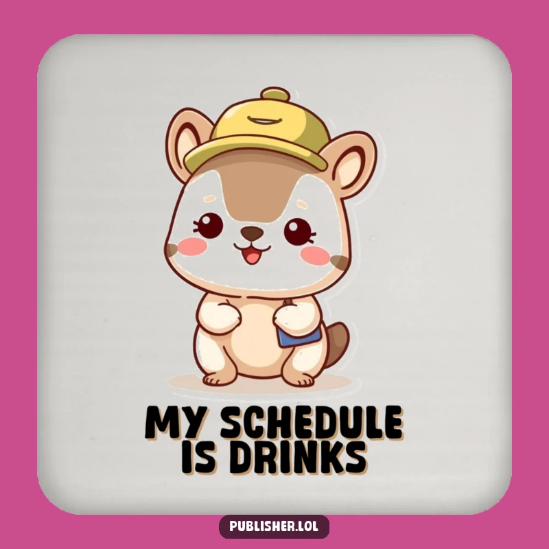 Funny Organized Animal Drink Coaster - Busy Schedule Character Protector, Perfect Funny Gift