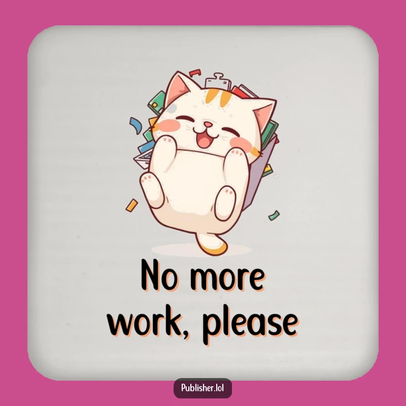 Funny Cat Tumbles Inbox Coaster: Hilarious Desk Protection for Cat Lovers