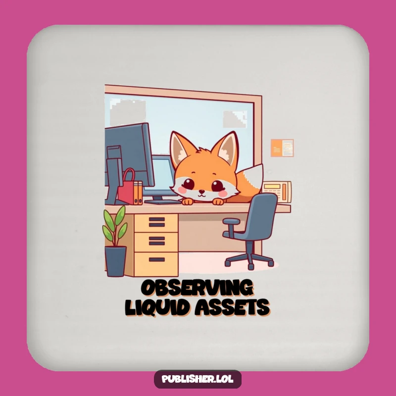 Funny Fox Coaster Set - Protect Surfaces with Witty Office Style