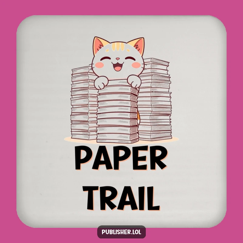 Funny Kawaii Cat Drink Coaster - Hilarious Paper Stacking Protection