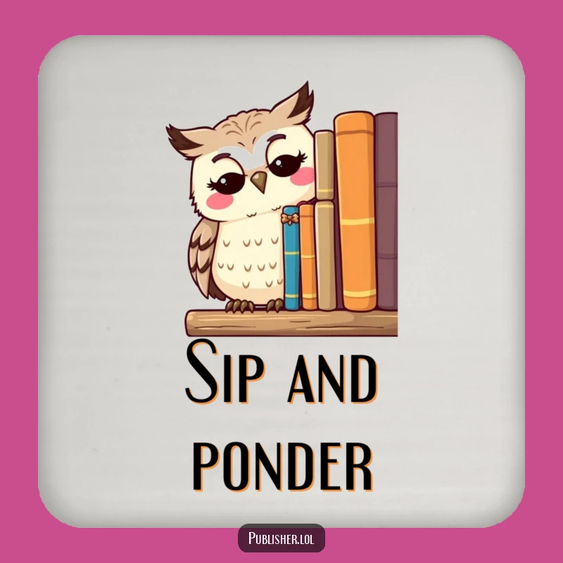 Funny Owl Scholar Coaster - Protect Surfaces with Intellectual Humor