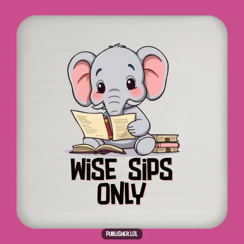 Funny Elephant Contract Drink Coaster: Protect Surfaces with Literary Wit