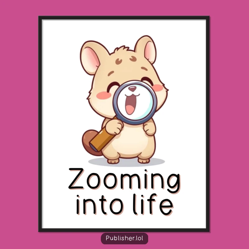 Funny Animal Magnifying Glass Poster - Intriguing Art for Your Walls