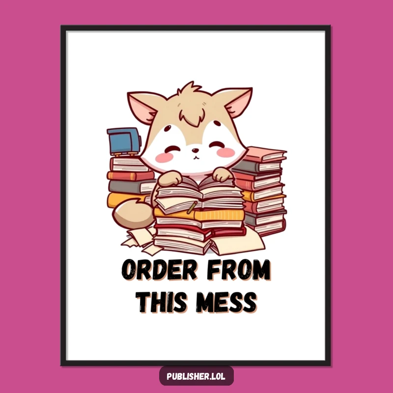 Funny Animal Manuscript Sorting Poster - Focused Art for Your Walls