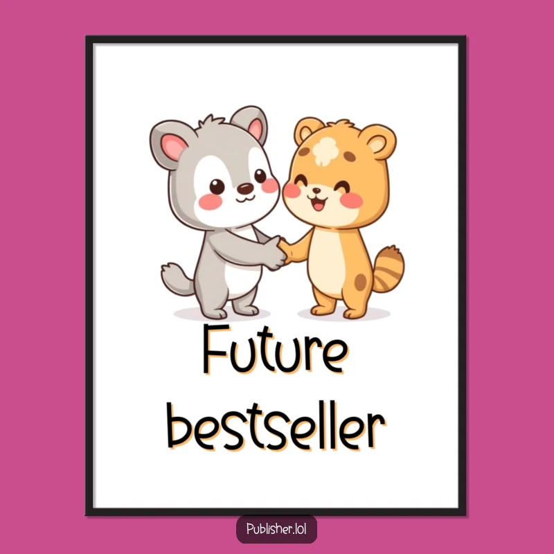 Funny Author Art Poster: Literary Collaboration Decor, Adorable Gift