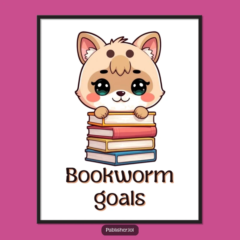 Funny Bookworm Stack Poster - Inspire Your Reading Sanctuary!