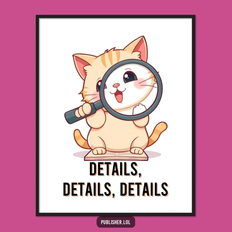 Funny Cat Magnifying Poster: Add Detective Fun to Your Walls!