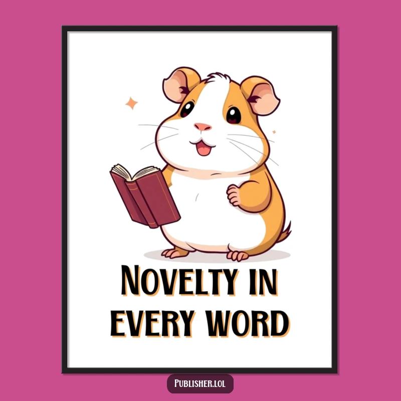 Funny Guinea Pig Author Poster: Hilarious Art for Writers' Spaces