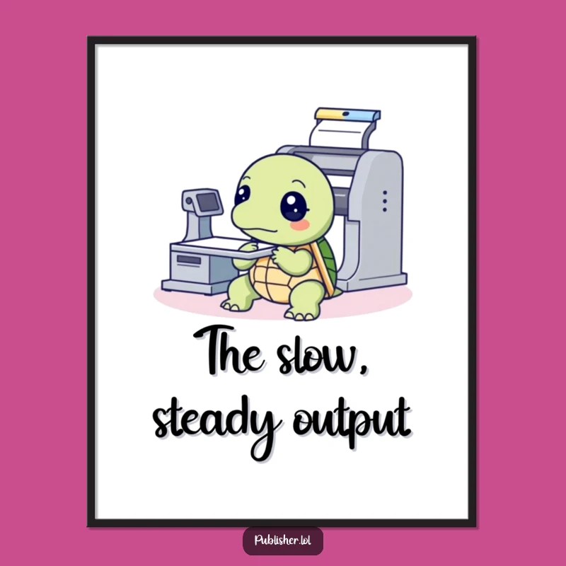 Funny Turtle Printing Press Poster - Vintage Wisdom for Your Walls