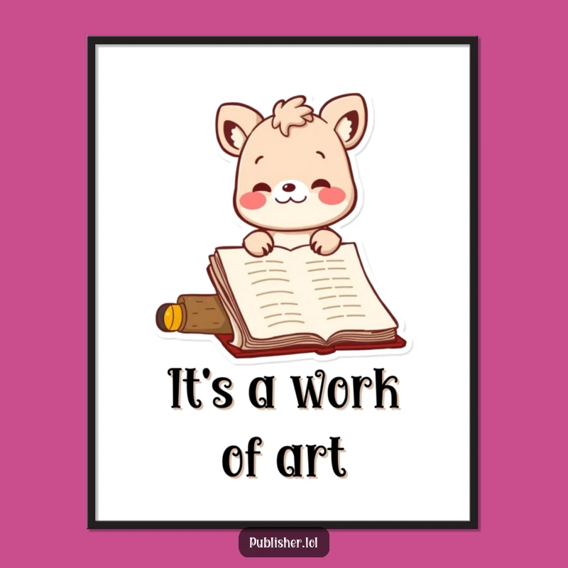 Funny Manuscript Nod Poster - Hilarious Animal Art for Writers' Inspiration