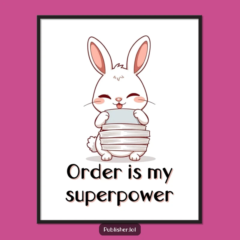 Funny Winking Rabbit Poster: Meticulous Office Art for a Hilarious Gift