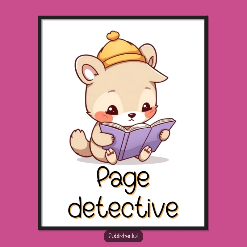 Funny Whimsical Animal Hat Poster - Whimsical Wall Art & Hilarious Gift