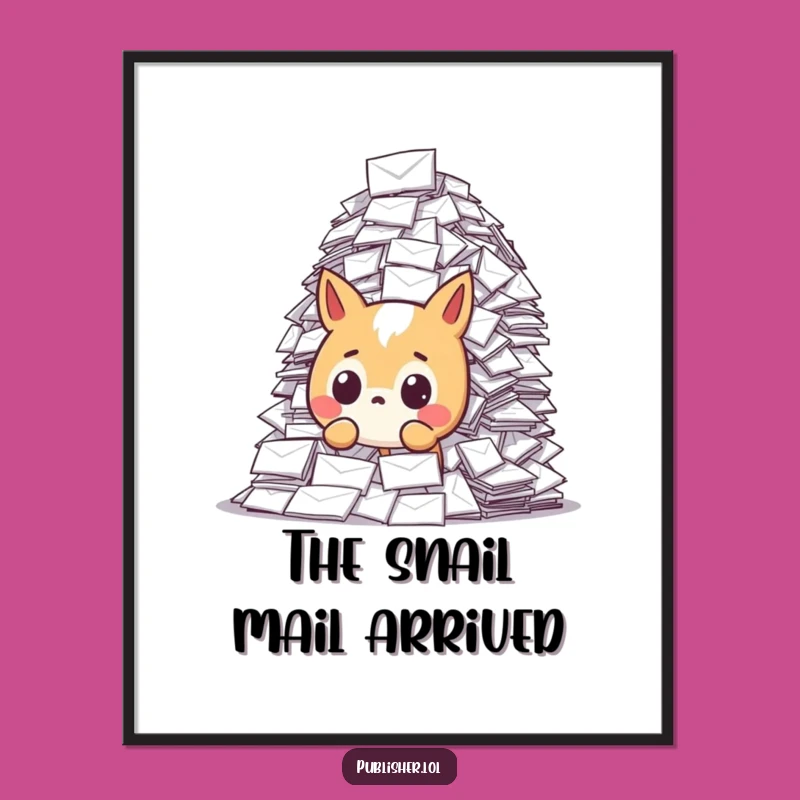 Funny Mail Overload Poster - Humorous Animal Art for Surprise Lovers