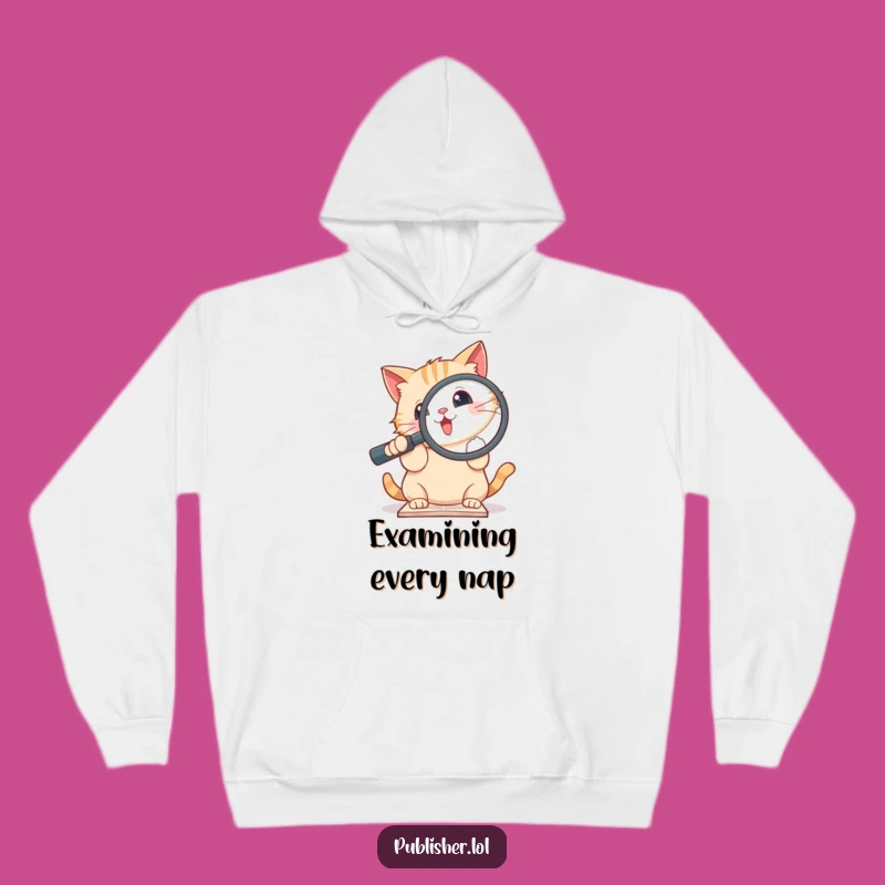Funny Cat Magnifying Hoodie: Cozy Up with Detective Charm!