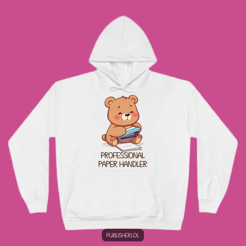 Funny Clumsy Bear Hoodie - Cozy Comfort for Office Blunders