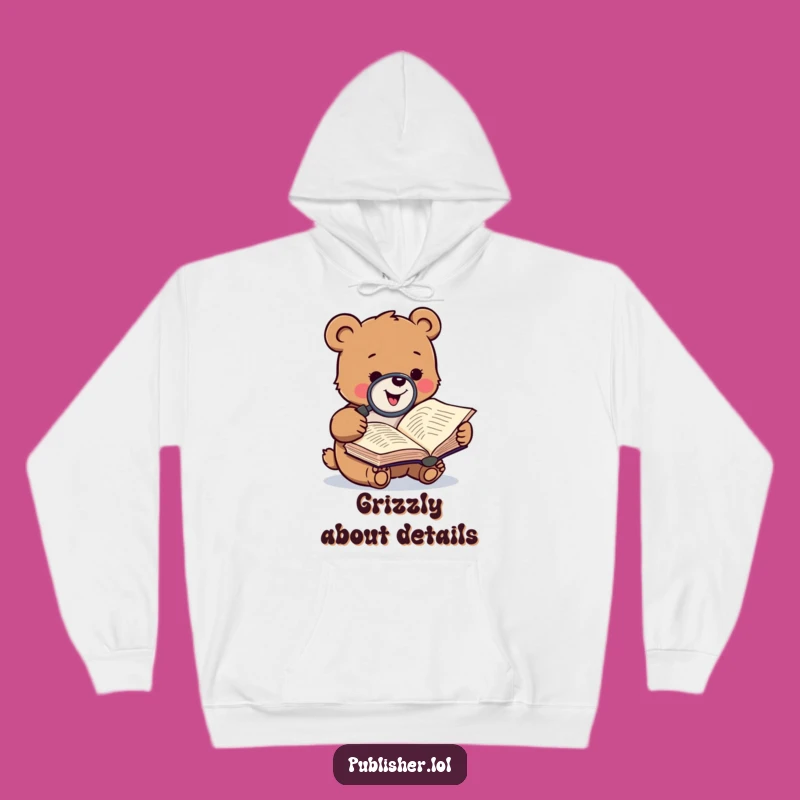 Funny Bear Manuscript Hoodie: Cozy Literary Humor Sweatshirt for Readers