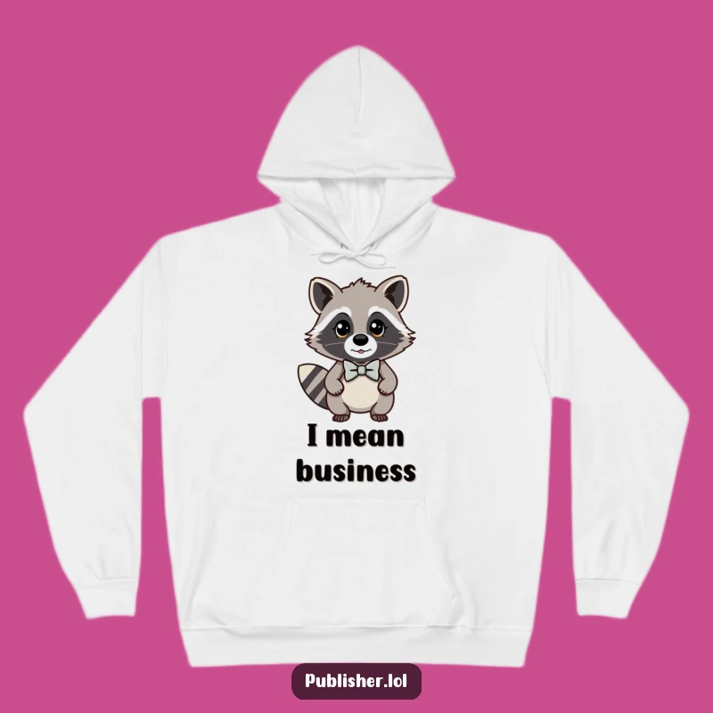 Funny Kawaii Raccoon Hoodie: Cozy Up in Dapper Bow Tie Style