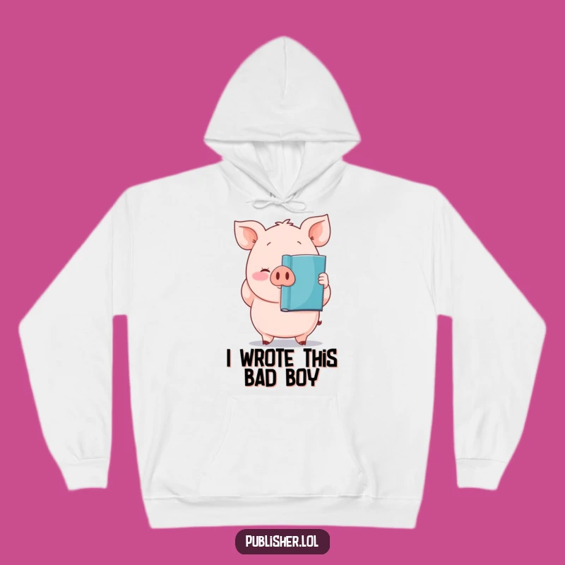 Funny Pig Author Hoodie: Stay Cozy and Literary with this Hilarious Bookworm Gift