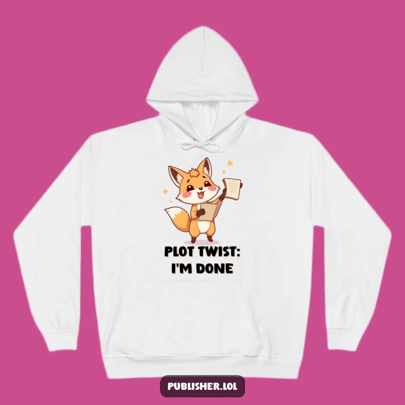 Funny Fox Manuscript Hoodie, Amused Writer Cozy Wear, Hilarious Literary Gift