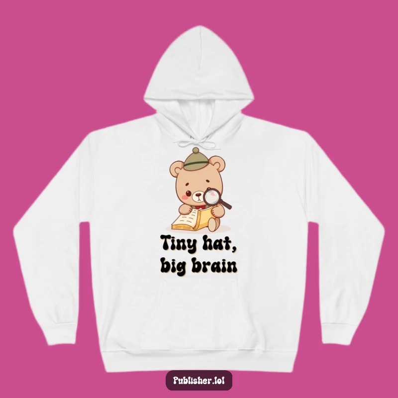 Funny Bear Investigator Hoodie - Cozy Literary Detective Sweatshirt