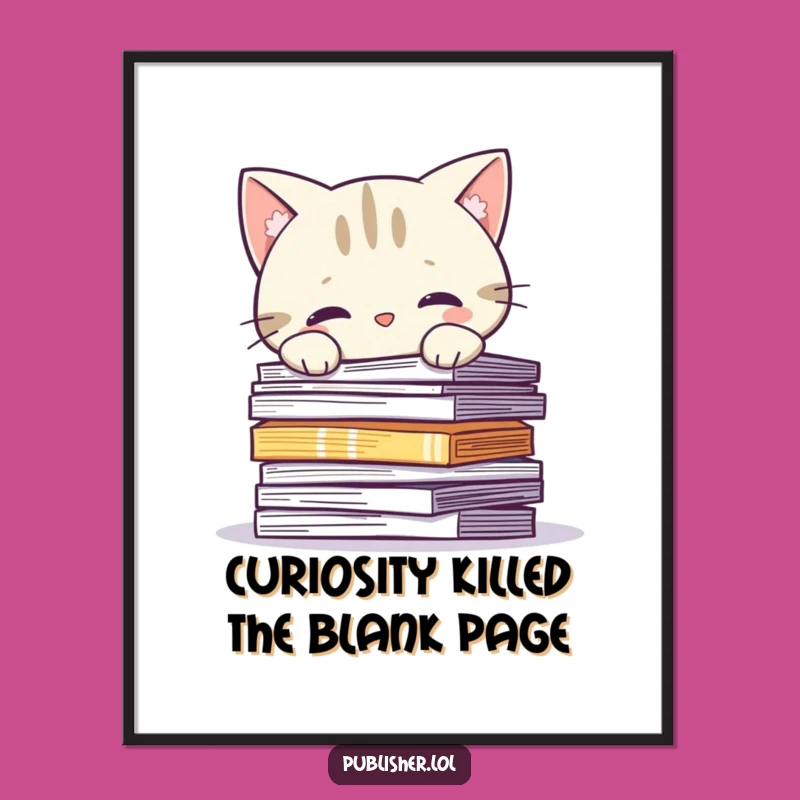 Curious Kitty Free Printable Wall Art: Peeking Cat Page Decor