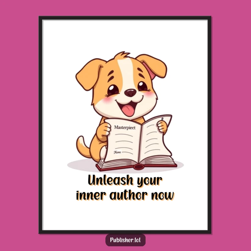 Enthusiastic Dog Free Printable Wall Art: Barking Manuscript Decor