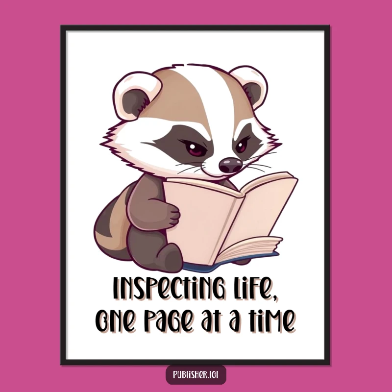Free Printable Badger Wall Art: Funny Book Decor, Downloadable Intel
