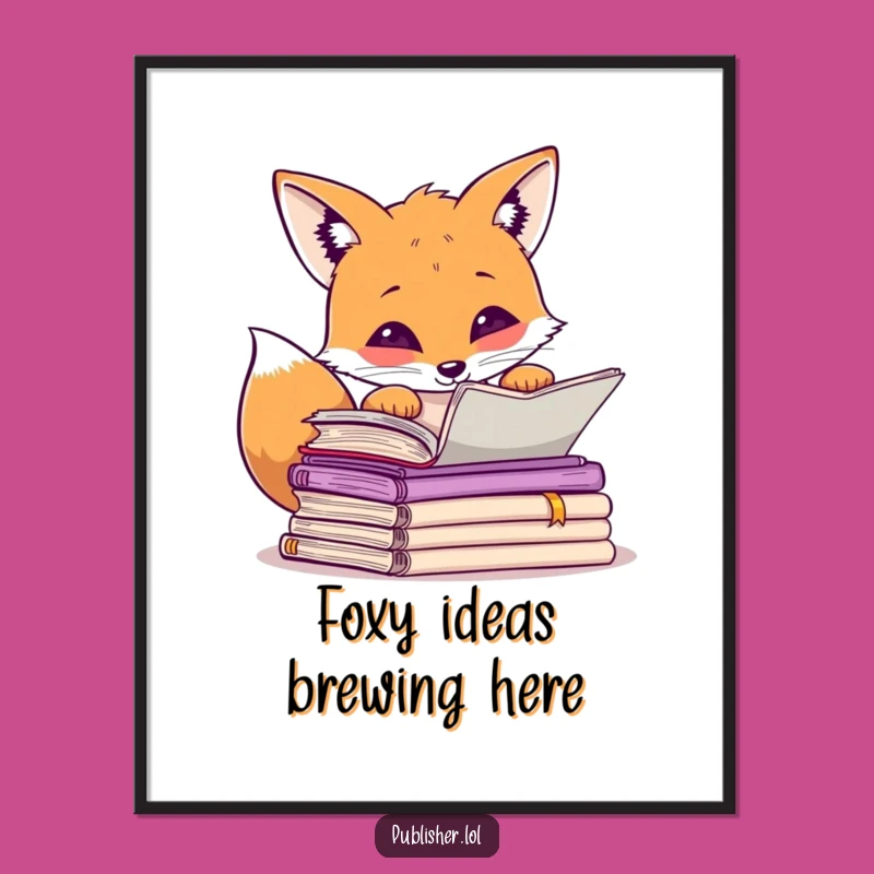 Free Printable Curious Fox Manuscript Wall Art: Intellectual Decor, Downloadable Art