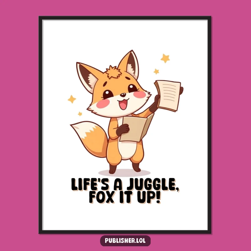 Free Printable Fox Art: Hilarious Manuscript Toss Downloadable Wall Decor