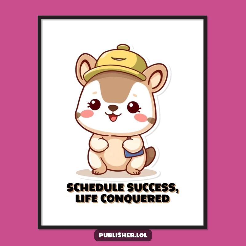 Free Printable Funny Wall Art: Organized Animal Schedule Hat Humorous Downloadable Decor