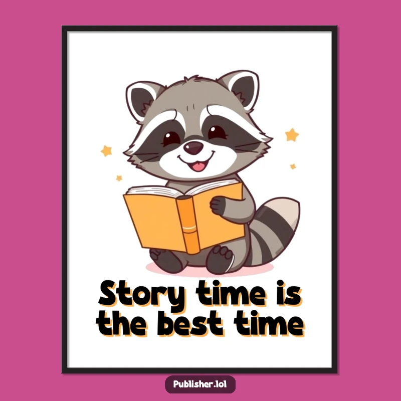 Free Printable Raccoon Storybinder Art - Humorous Downloadable Wall Decor for Readers