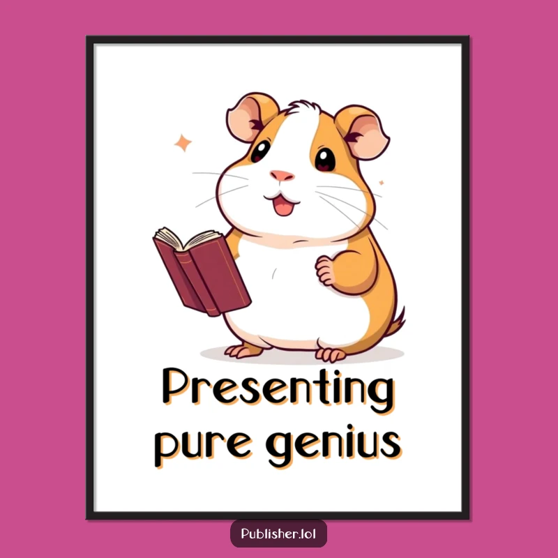 Free Printable Wall Art: Guinea Pig Author - Funny Downloadable Art