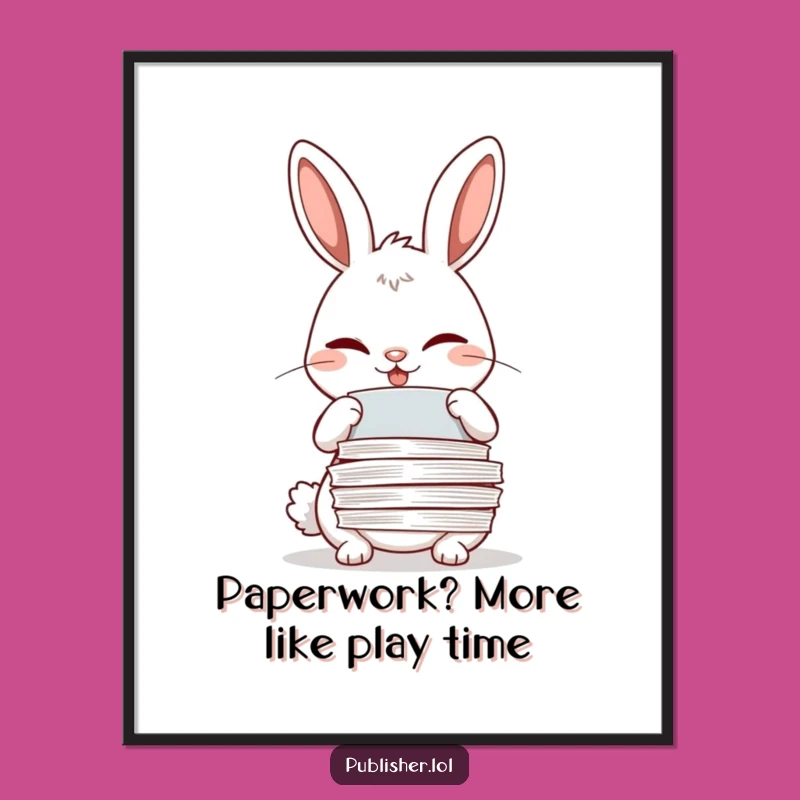 Free Printable Winking Rabbit Wall Art: Funny Cartoon Downloadable Office Decor