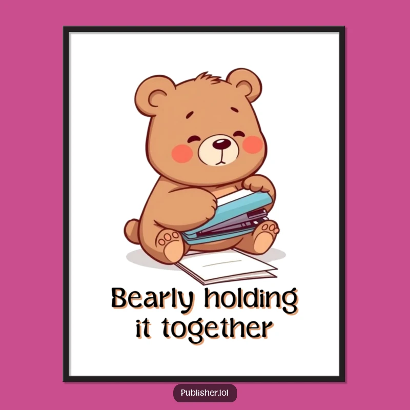 Funny Free Printable Bear Office Art - Downloadable & Print at Home Decor