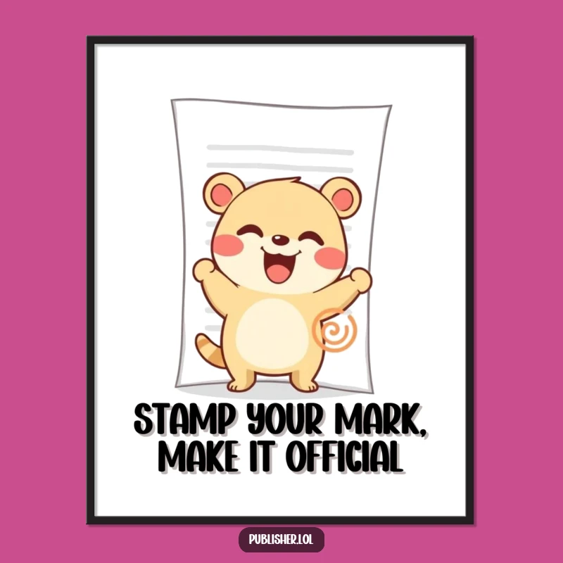 Funny Free Printable Wall Art: Animal Stamping Doc, Whimsical Downloadable Decor