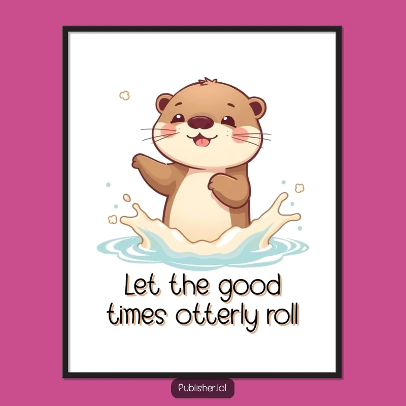 Free Printable Otter Wall Art: Funny Book Lover Decor, Downloadable Joy