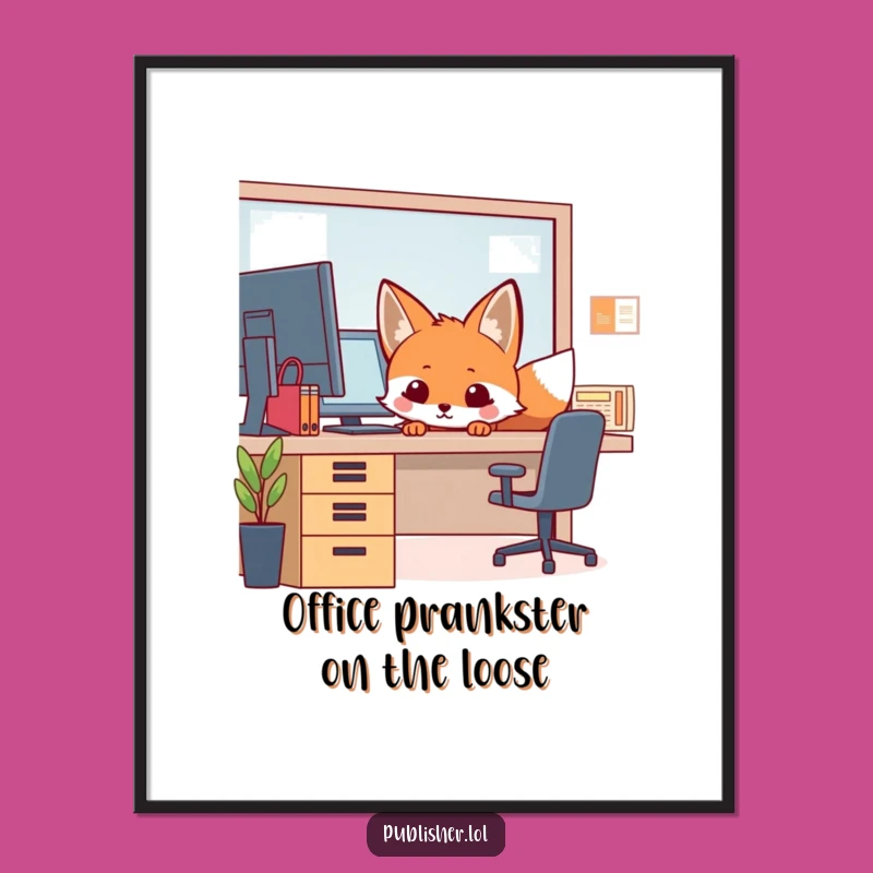Funny Free Printable Fox Office Art - Downloadable & Print at Home Decor