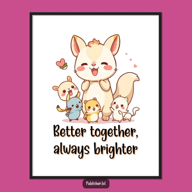 Whimsical Free Printable Wall Art: Collaborative Creatures, Fun Downloadable Decor for Any Space