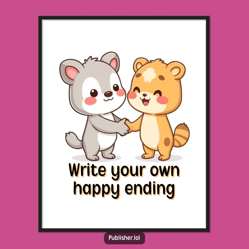 Free Printable Funny Wall Art: Animal & Author Literary Scene, Downloadable Decor