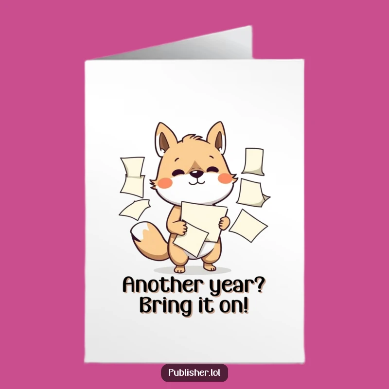Free Printable Birthday Card: Busy Animal Papers Chaos, Hilarious Downloadable Gift for the Overwhelmed